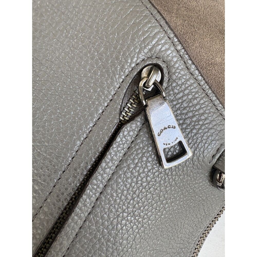 Coach Pebbled Leather & Suede Chain Strap Shoulder or Crossbody Bag - Picture 12 of 14
